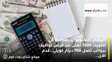 البرهان للتكنولوجيا Burhan في الكويت 2024 تعلن عن فرص توظيف برواتب تصل 700 دينار كويتي.قدم الآن