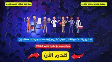 للذكور والإناث وظائف الامارات اليوم محاسب موظف استقبال