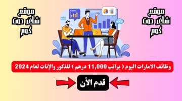 وظائف الامارات اليوم براتب 11000 درهم للذكور والإناث لعام 2024