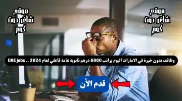 وظائف بدون خبرة في الامارات اليوم براتب 6000 درهم ثانوية عامة فأعلي لعام 2024 . UAE jobs