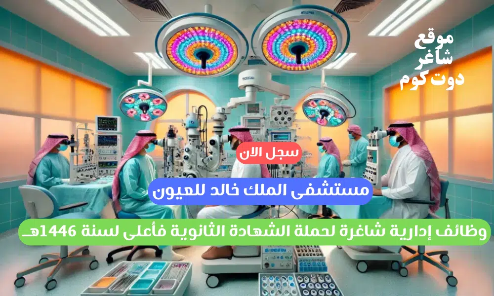 مستشفى الملك خالد للعيون وظائف إدارية شاغرة لحملة الشهادة الثانوية فأعلى لسنة هــ 1 مستشفى الملك خالد للعيون وظائف إدارية شاغرة لحملة الشهادة الثانوية فأعلى لسنة 1446هــ