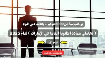 برواتب تبدأ من 8000 درهم . وظائف دبي اليوم لحاملي شهادة الثانوية العامة في الإمارات لعام 2025