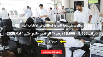 مطلوب علي وجة السرعة وظائف في الامارات اليوم براتب 5000 10000 درهم للوافدين – للمواطنين لعام 2025