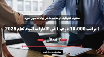 مطلوب للتوظيف وظائف مدخل بيانات بدون خبرة براتب 10،000 درهم في الامارات اليوم لعام 2025