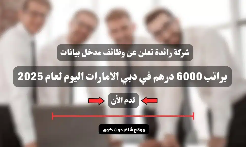 شركة رائدة تعلن عن وظائف مدخل بيانات براتب 6000 درهم في دبي الامارات اليوم لعام 2025 1 شركة رائدة تعلن عن وظائف مدخل بيانات براتب 6000 درهم في دبي الامارات اليوم لعام 2025