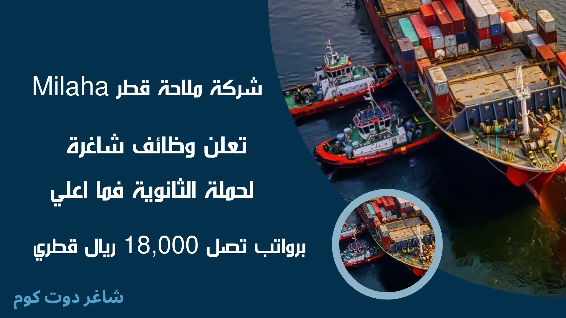 شركة ملاحة قطر Milaha تعلن وظائف شاغرة لحملة الثانوية فما اعلي برواتب تصل 18,000 ريال قطري 1 شركة ملاحة قطر Milaha تعلن وظائف شاغرة لحملة الثانوية فما اعلي برواتب تصل 18,000 ريال قطري