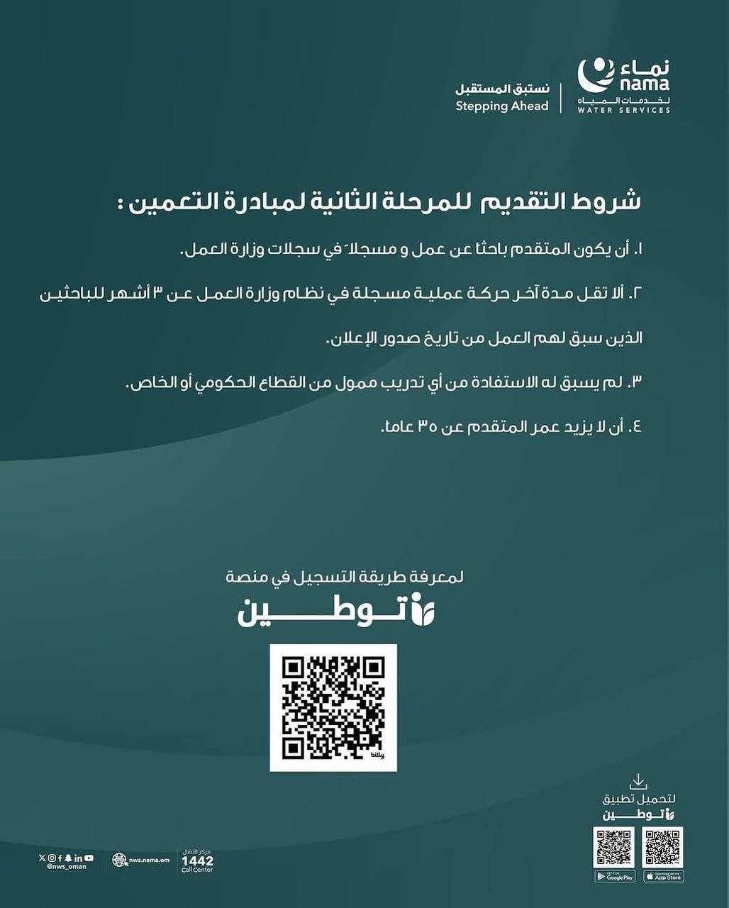 وظائف شاغرة في سلطنة عمان بتاريخ 11/4/2025 للمواطنين والأجانب برواتب تصل 2350 ريال عماني 5 شروط وظائف شركة نماء