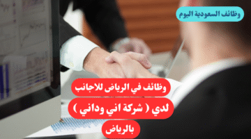 وظائف في الرياض للاجانب لدي شركة اني وداني بالرياض